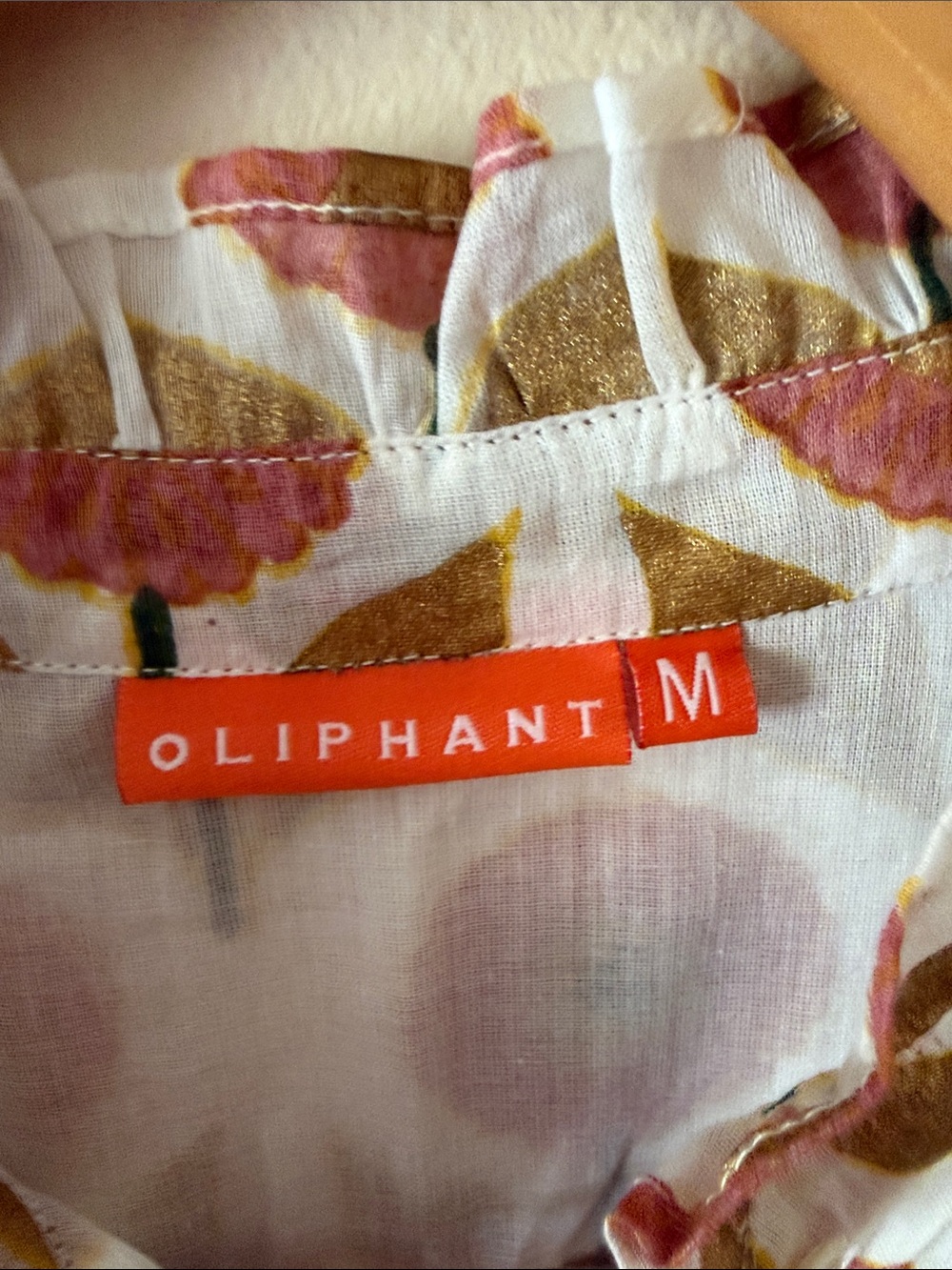 Oliphant Ruffle Collar Floral Button Front Maxi Dress Size M - Picture 6 of 8